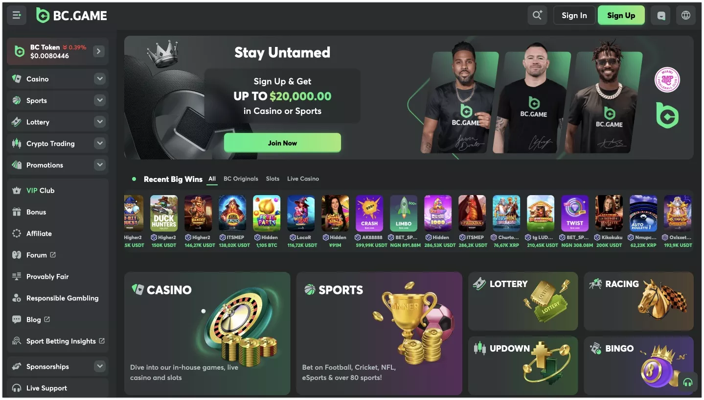 Επίσημος ιστότοπος του BC.Game Casino