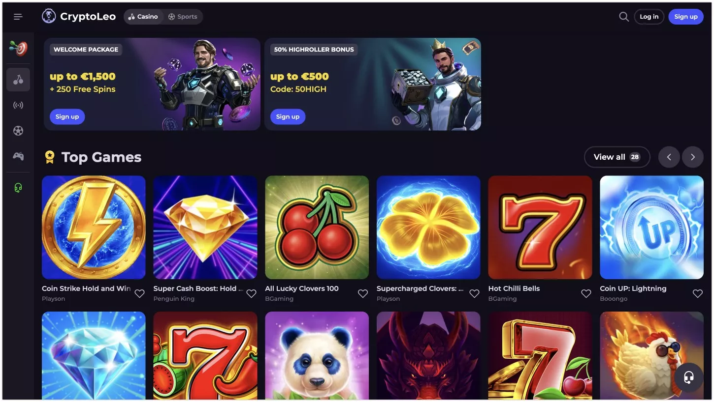 Επίσημος ιστότοπος του Cryptoleo Casino