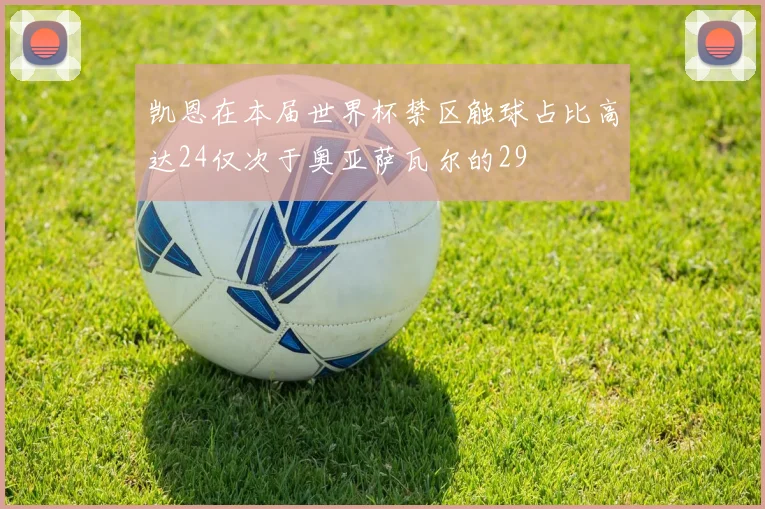 凯恩在本届世界杯禁区触球占比高达24仅次于奥亚萨瓦尔的29